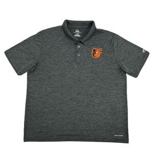 Baltimore Orioles Shirt Men's XL Gray Majestic Coolbase Short Sleeve Polo‎ MLB